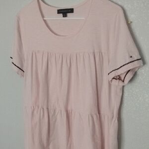 Tommy Hilfiger Soft Pink Tiered Blouse